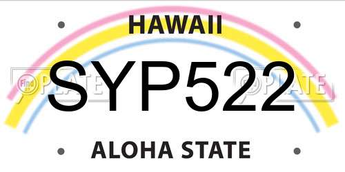 SYP522 Hawaii License Plate