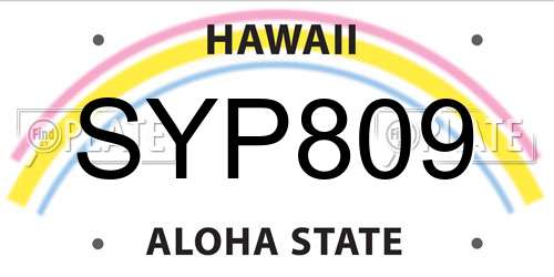 SYP809 Hawaii License Plate