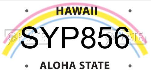 SYP856 Hawaii License Plate