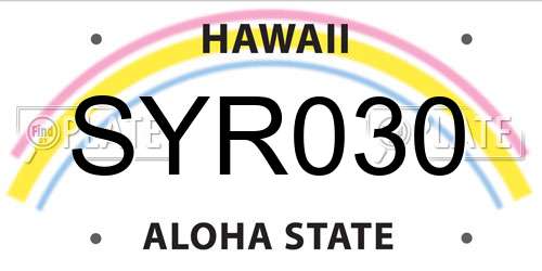 SYR030 Hawaii License Plate