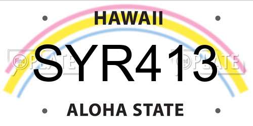 SYR413 Hawaii License Plate