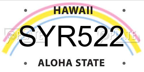 SYR522 Hawaii License Plate