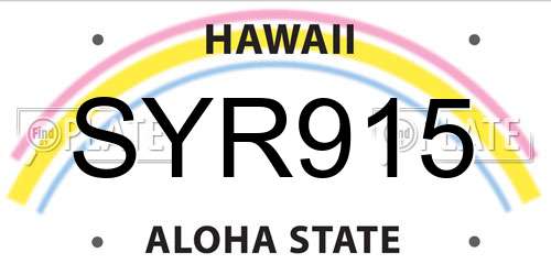 SYR915 Hawaii License Plate