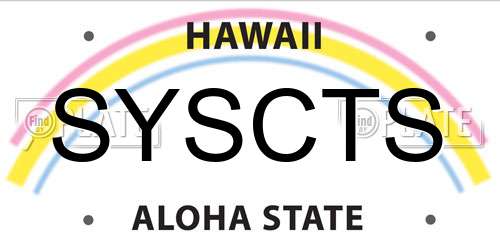 SYSCTS Hawaii License Plate