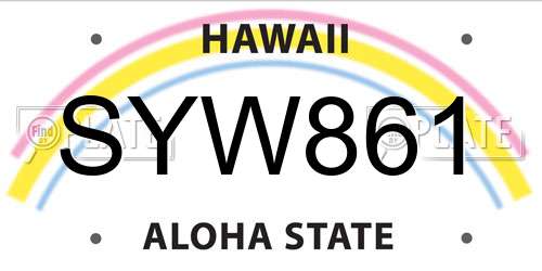 SYW861 Hawaii License Plate