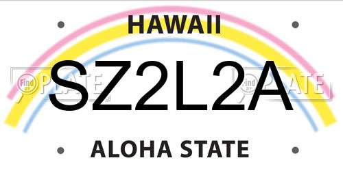 SZ2L2A Hawaii License Plate
