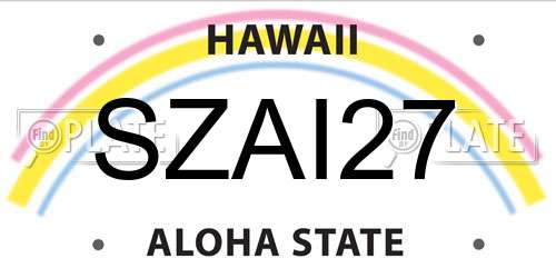 SZAI27 Hawaii License Plate