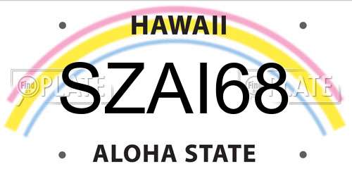 SZAI68 Hawaii License Plate
