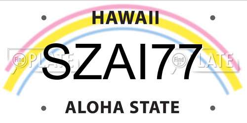 SZAI77 Hawaii License Plate
