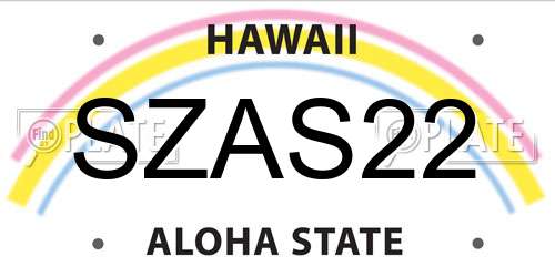 SZAS22 Hawaii License Plate