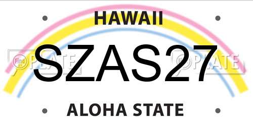 SZAS27 Hawaii License Plate
