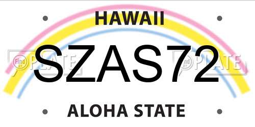 SZAS72 Hawaii License Plate