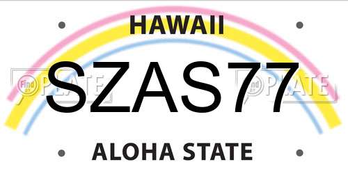 SZAS77 Hawaii License Plate
