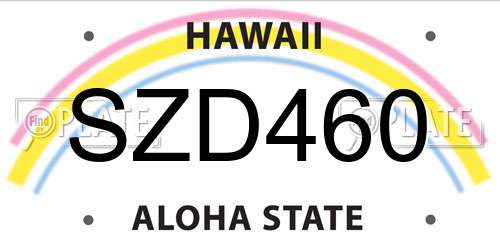 SZD460 Hawaii License Plate