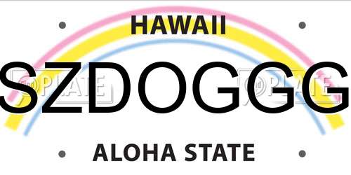 SZDOGGG Hawaii License Plate