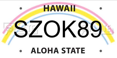 SZOK89 Hawaii License Plate