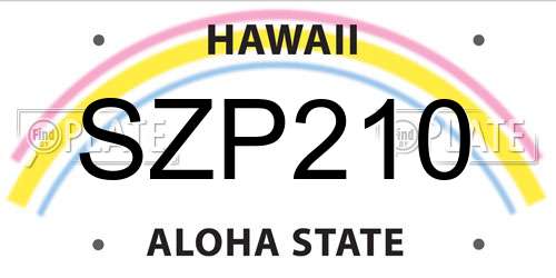 SZP210 Hawaii License Plate
