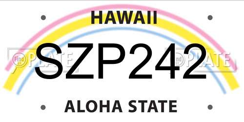 SZP242 Hawaii License Plate