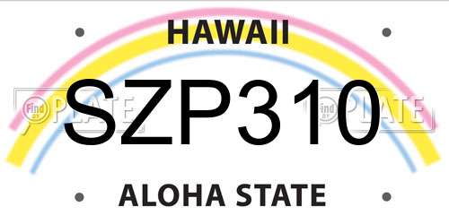 SZP310 Hawaii License Plate