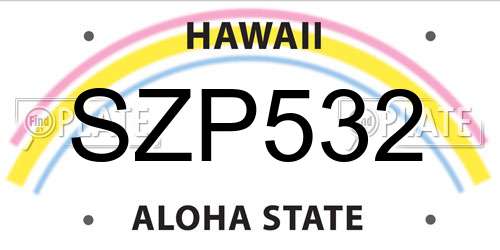 SZP532 Hawaii License Plate