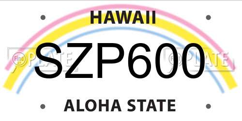 SZP600 Hawaii License Plate