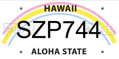 SZP744 Hawaii License Plate