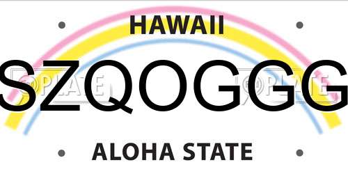 SZQOGGG Hawaii License Plate
