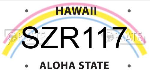 SZR117 Hawaii License Plate