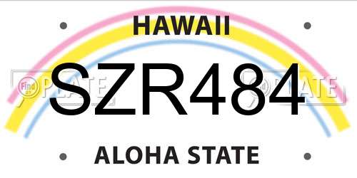 SZR484 Hawaii License Plate