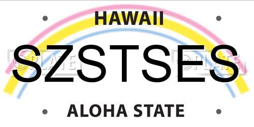 SZSTSES Hawaii License Plate