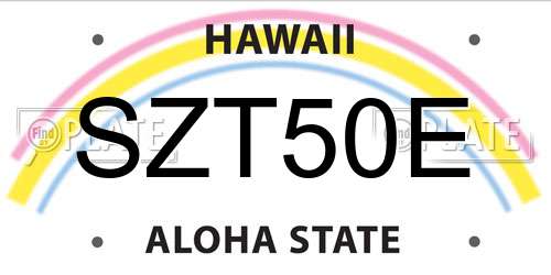 SZT50E Hawaii License Plate