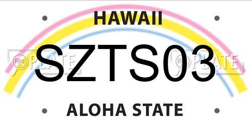 SZTS03 Hawaii License Plate