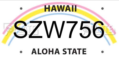 SZW756 Hawaii License Plate