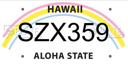 SZX359 Hawaii License Plate