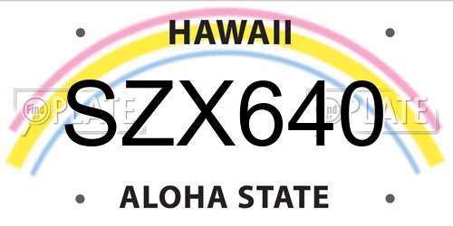 SZX640 Hawaii License Plate