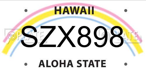 SZX898 Hawaii License Plate