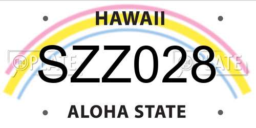 SZZ028 Hawaii License Plate
