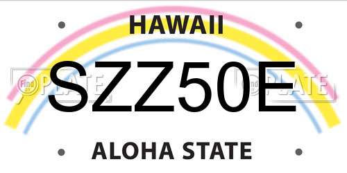 SZZ50E Hawaii License Plate