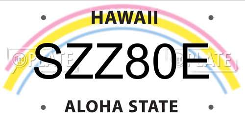 SZZ80E Hawaii License Plate