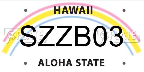 SZZB03 Hawaii License Plate
