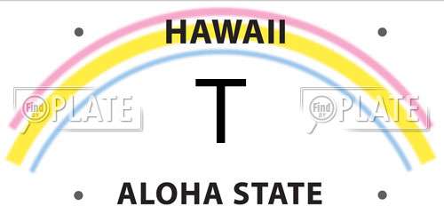 T Hawaii License Plate