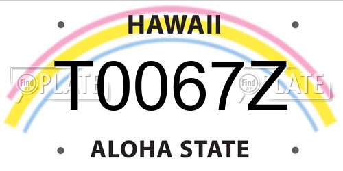 T0067Z Hawaii License Plate