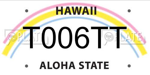 T006TT Hawaii License Plate