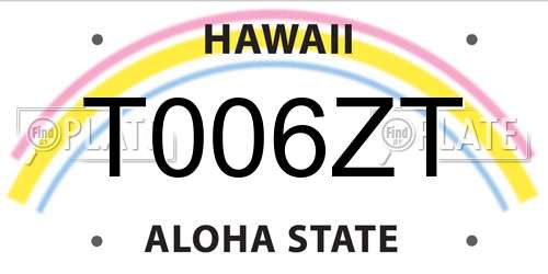 T006ZT Hawaii License Plate