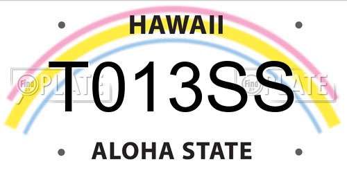 T013SS Hawaii License Plate