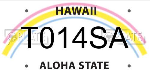T014SA Hawaii License Plate