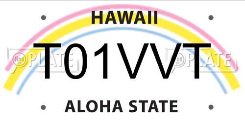 T01VVT Hawaii License Plate