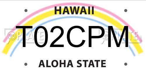 T02CPM Hawaii License Plate
