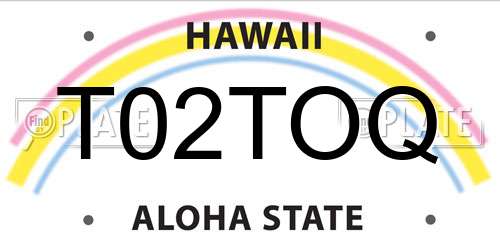 T02TOQ Hawaii License Plate