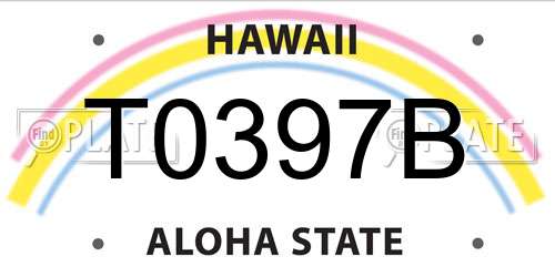 T0397B Hawaii License Plate